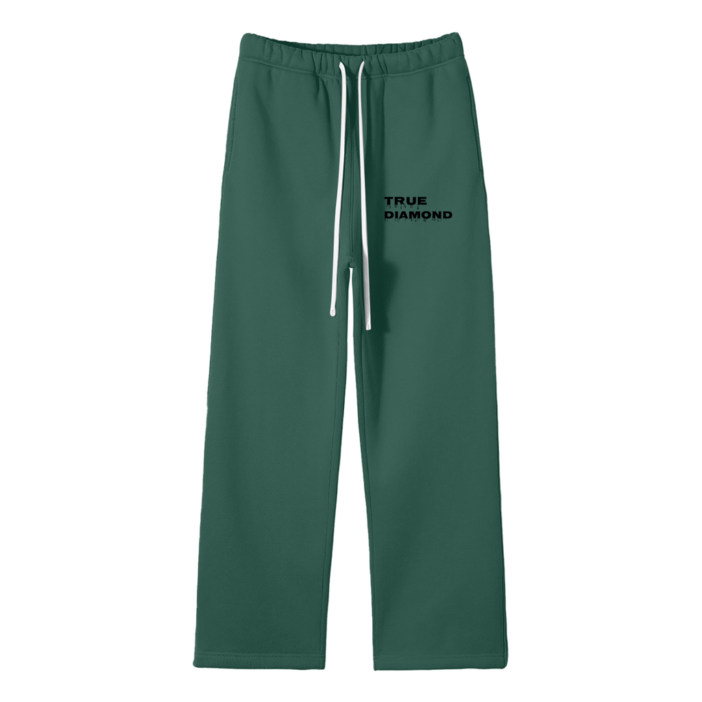 Unisex Solid Color Fleece Straight Leg Pants